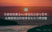 天美密桃果冻mv体验向记录与思考：长期使用后的效率变化与习惯调整