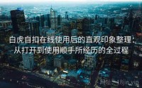 白虎自扣在线使用后的直观印象整理：从打开到使用顺手所经历的全过程