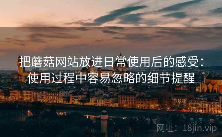 把蘑菇网站放进日常使用后的感受：使用过程中容易忽略的细节提醒