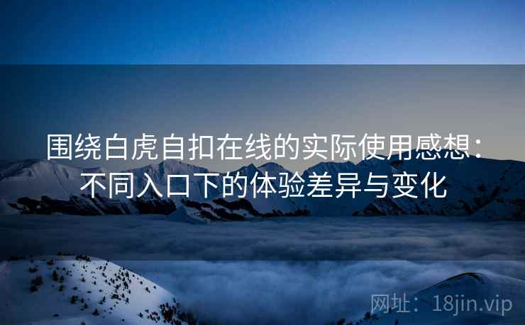 围绕白虎自扣在线的实际使用感想：不同入口下的体验差异与变化