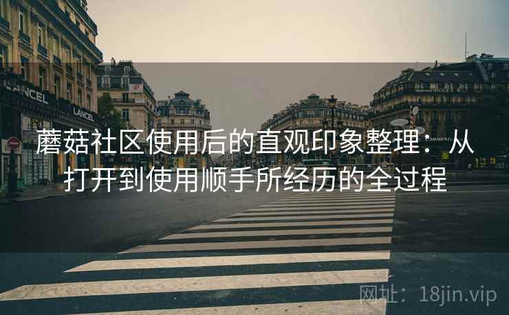蘑菇社区使用后的直观印象整理：从打开到使用顺手所经历的全过程