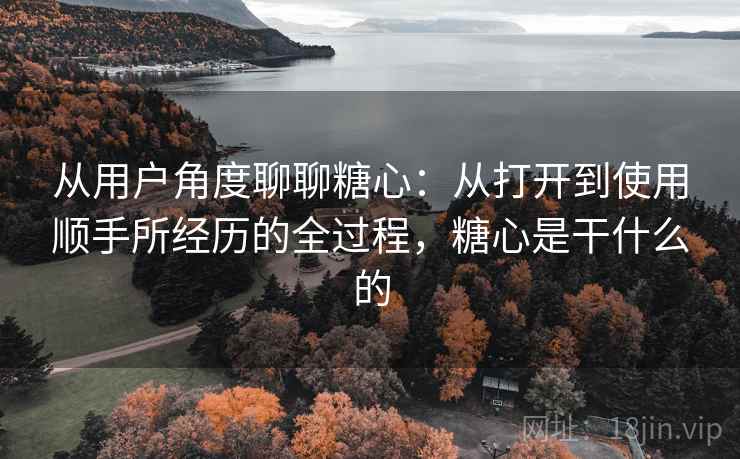 从用户角度聊聊糖心：从打开到使用顺手所经历的全过程，糖心是干什么的